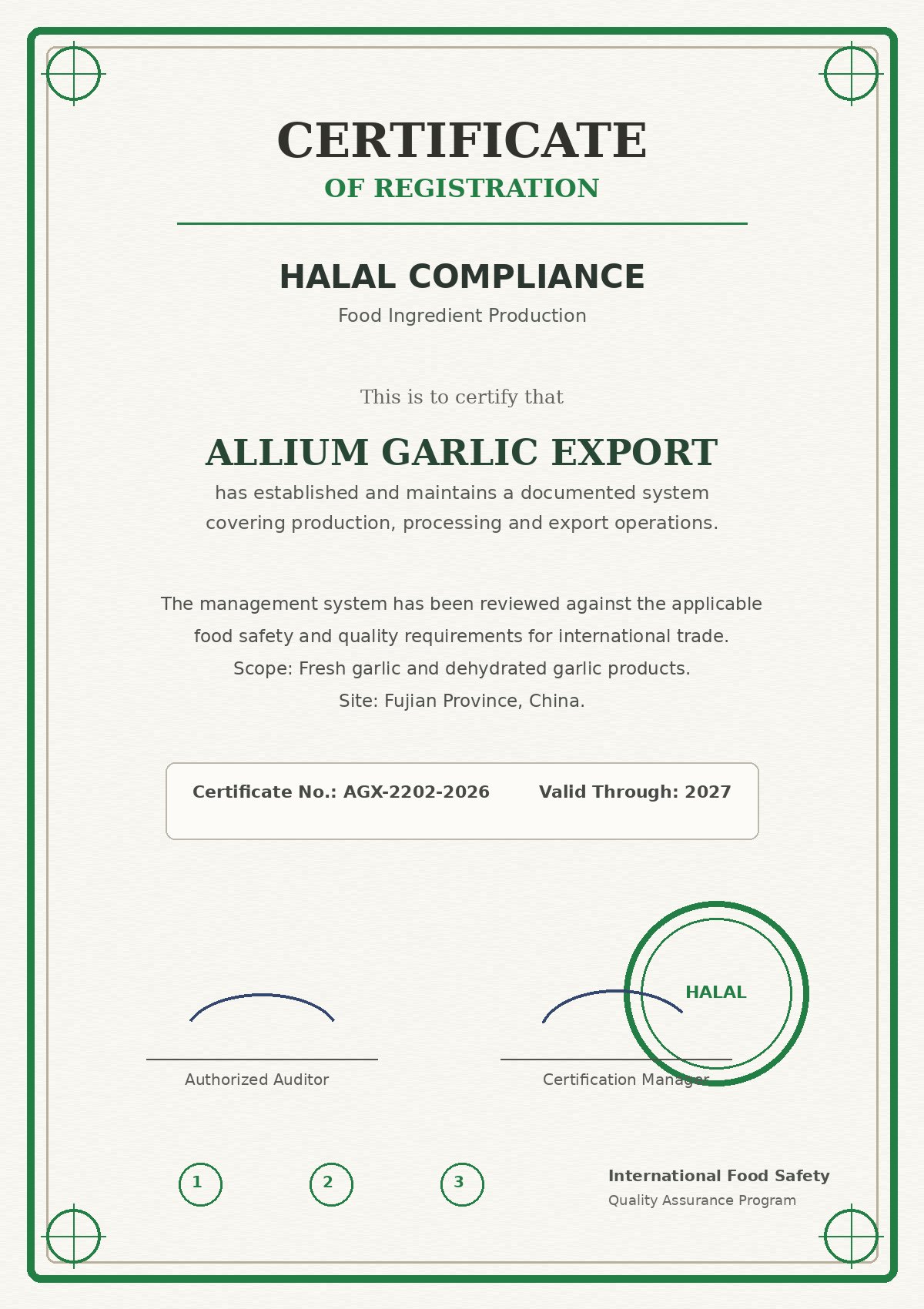 Halal certificate