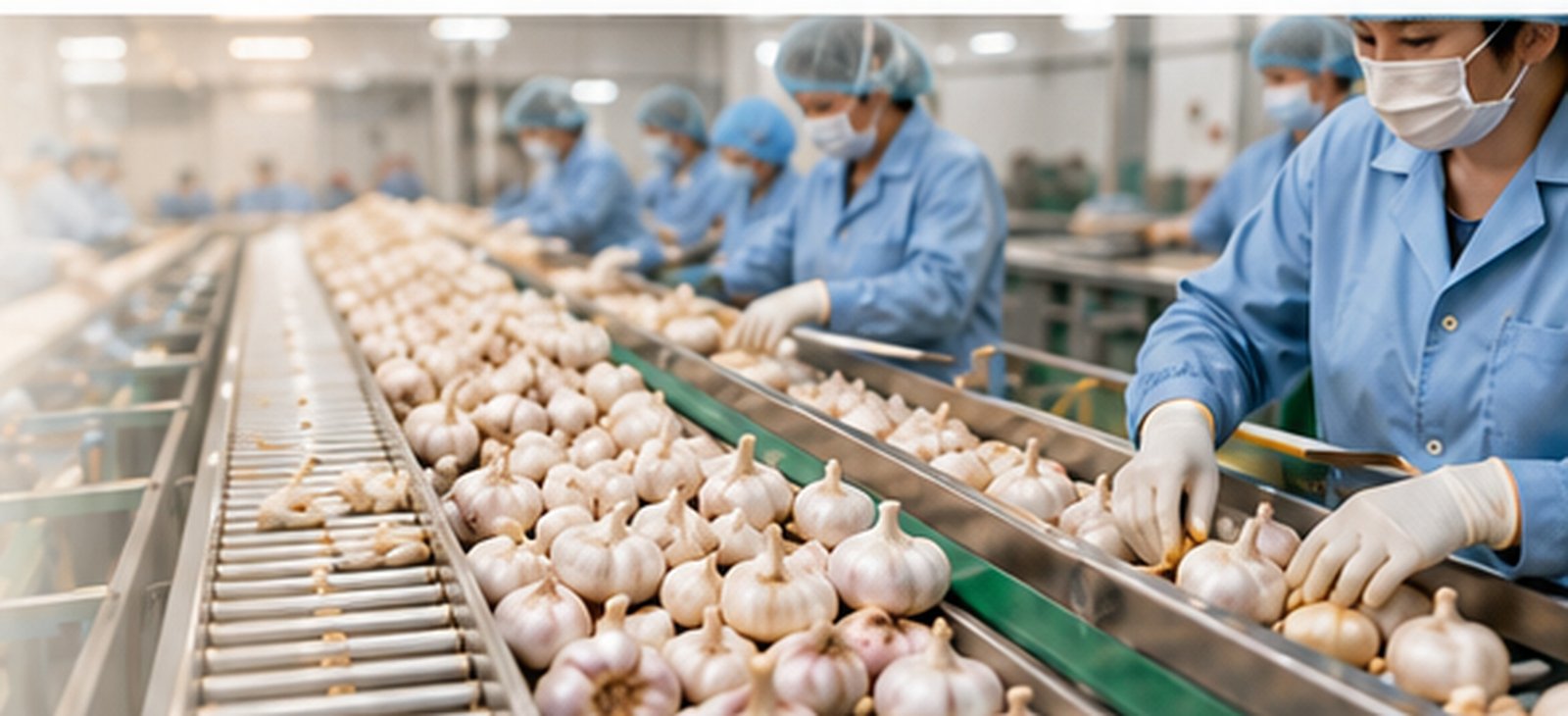 Garlic quality control production line